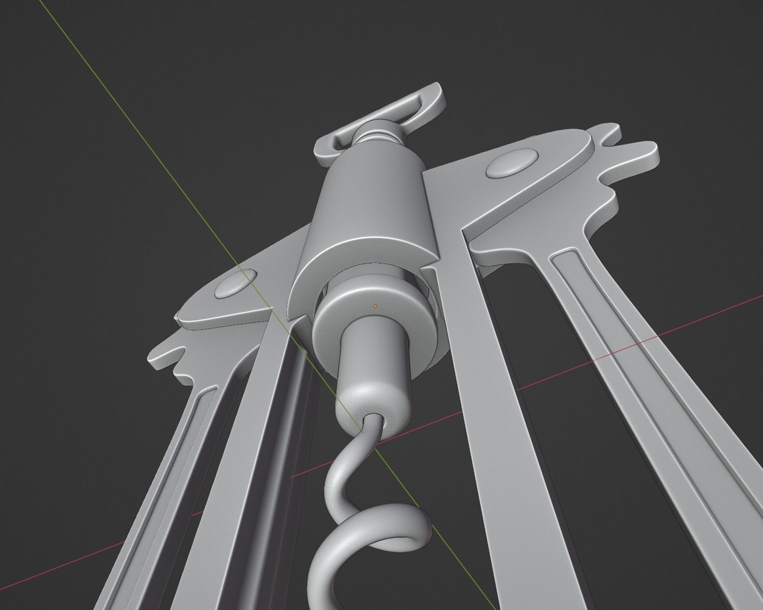 Corkscrew wine Low-poly 3D model_10