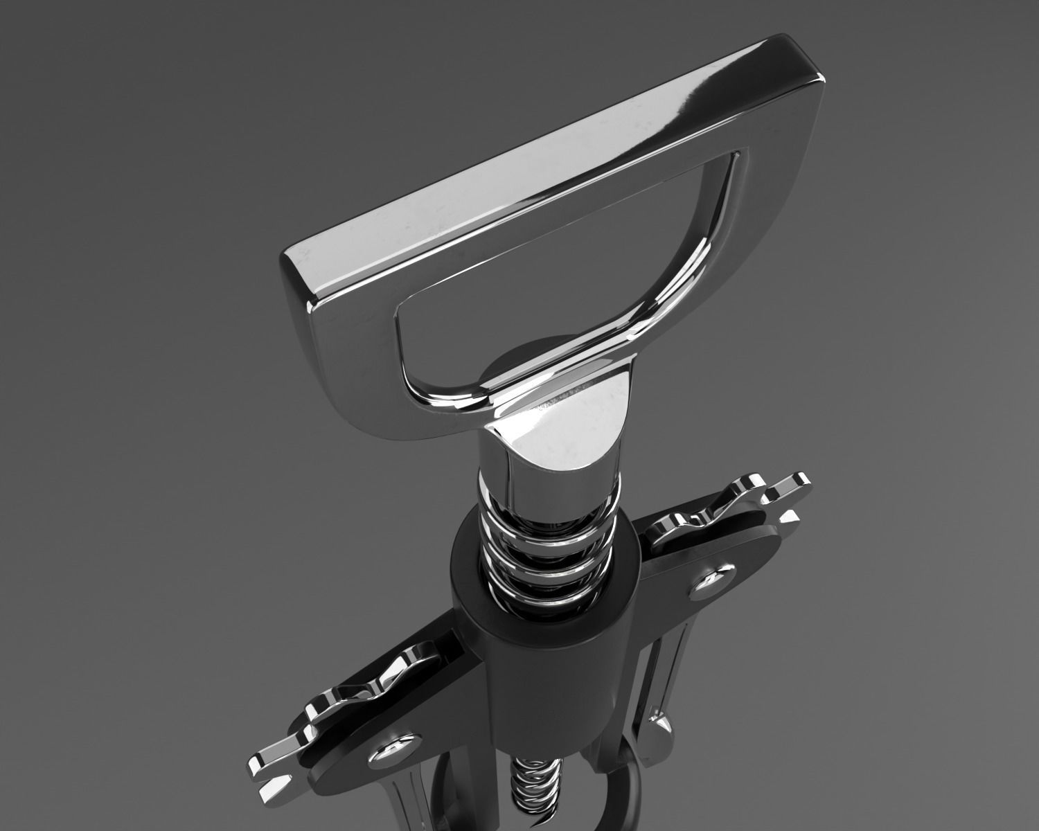 Corkscrew wine Low-poly 3D model_2