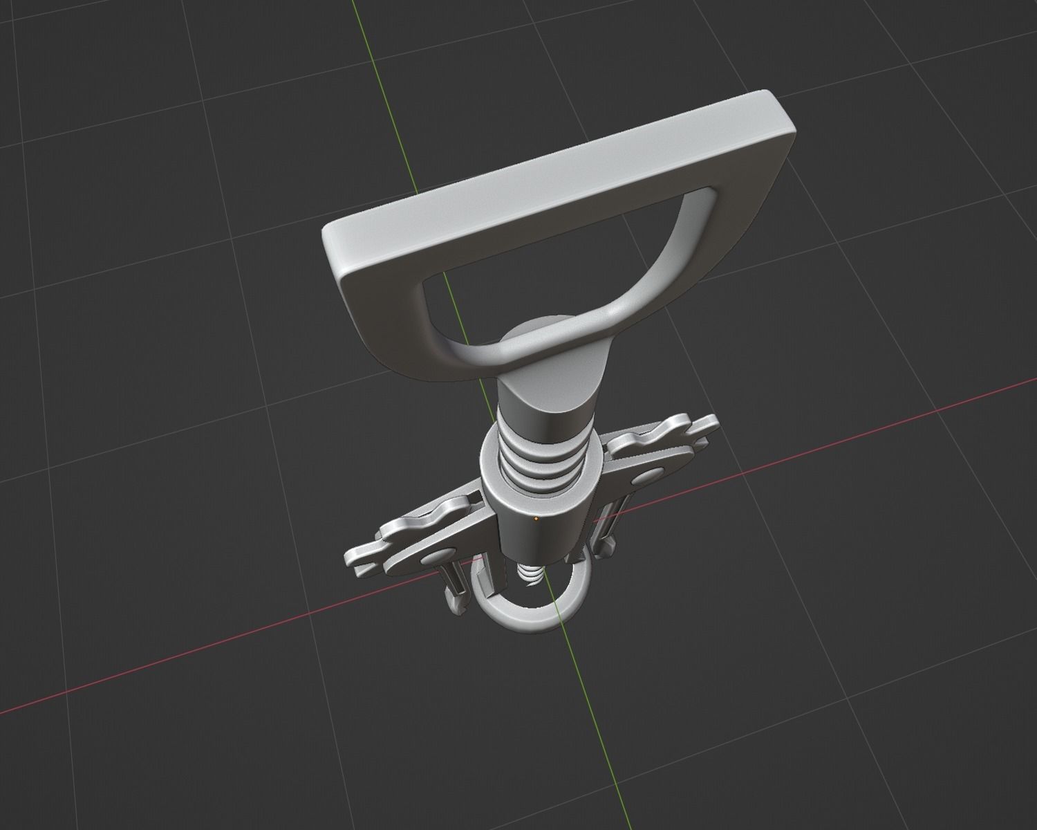 Corkscrew wine Low-poly 3D model_8