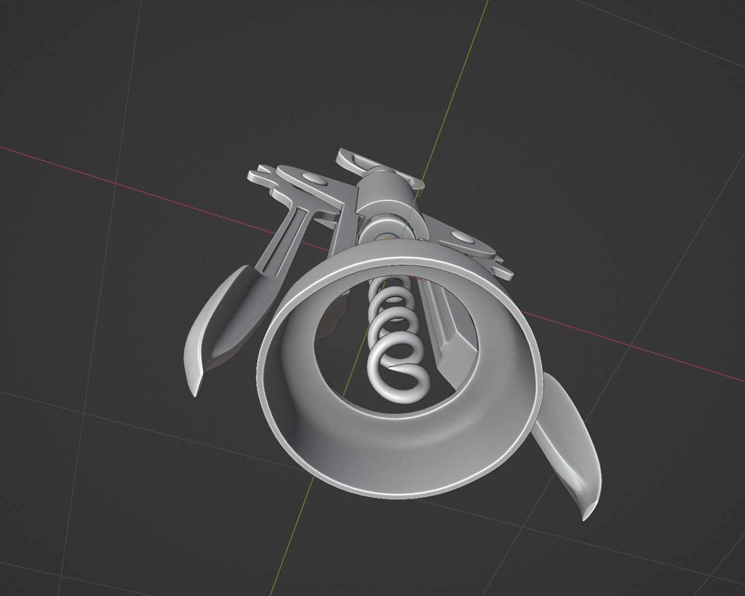 Corkscrew wine Low-poly 3D model_9