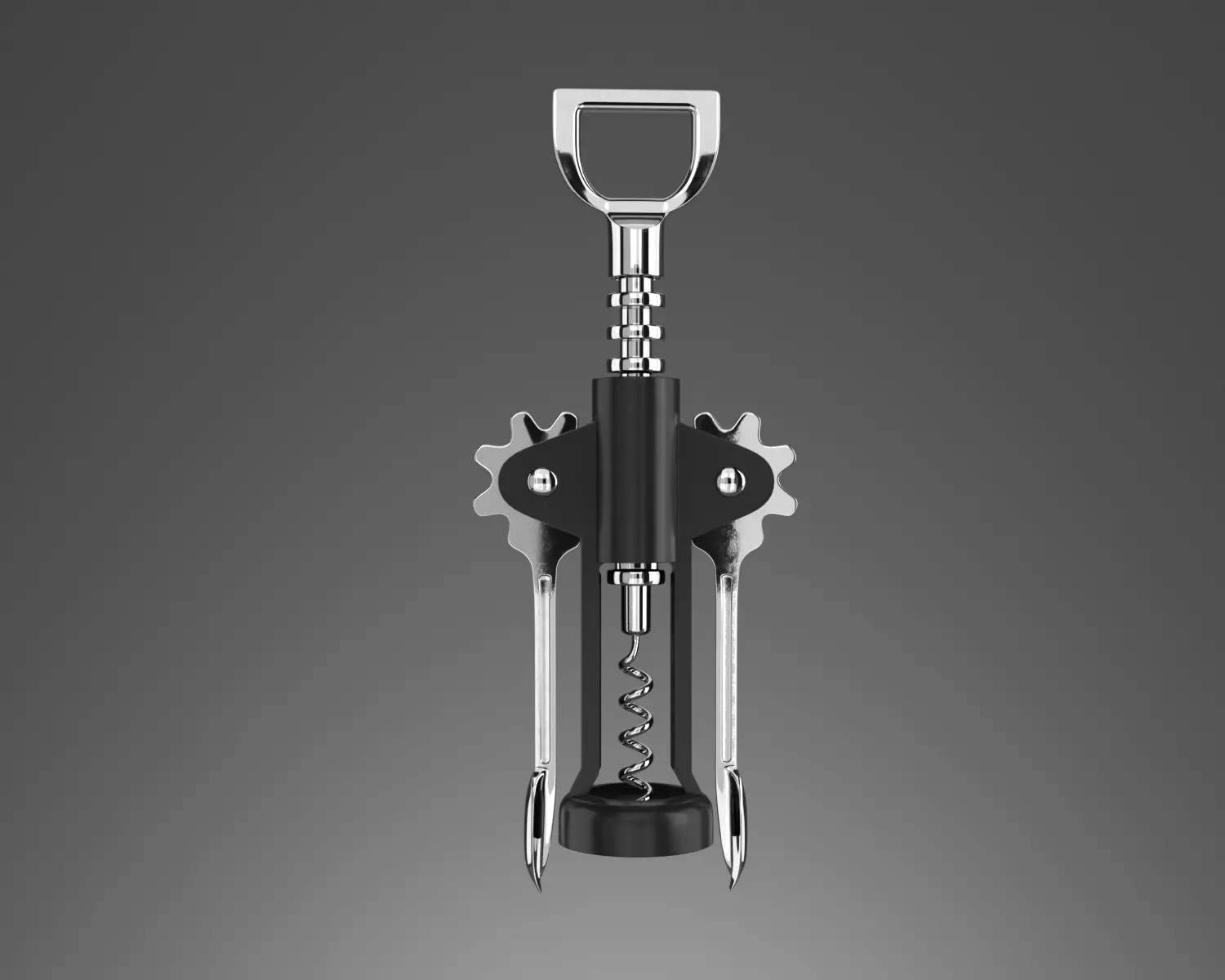 Corkscrew wine Low-poly 3D model_0