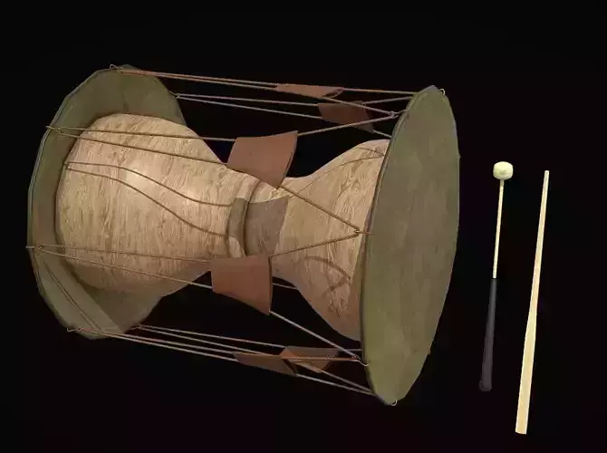 Korean Traditional Instrument - Jangu Low-poly 3D model