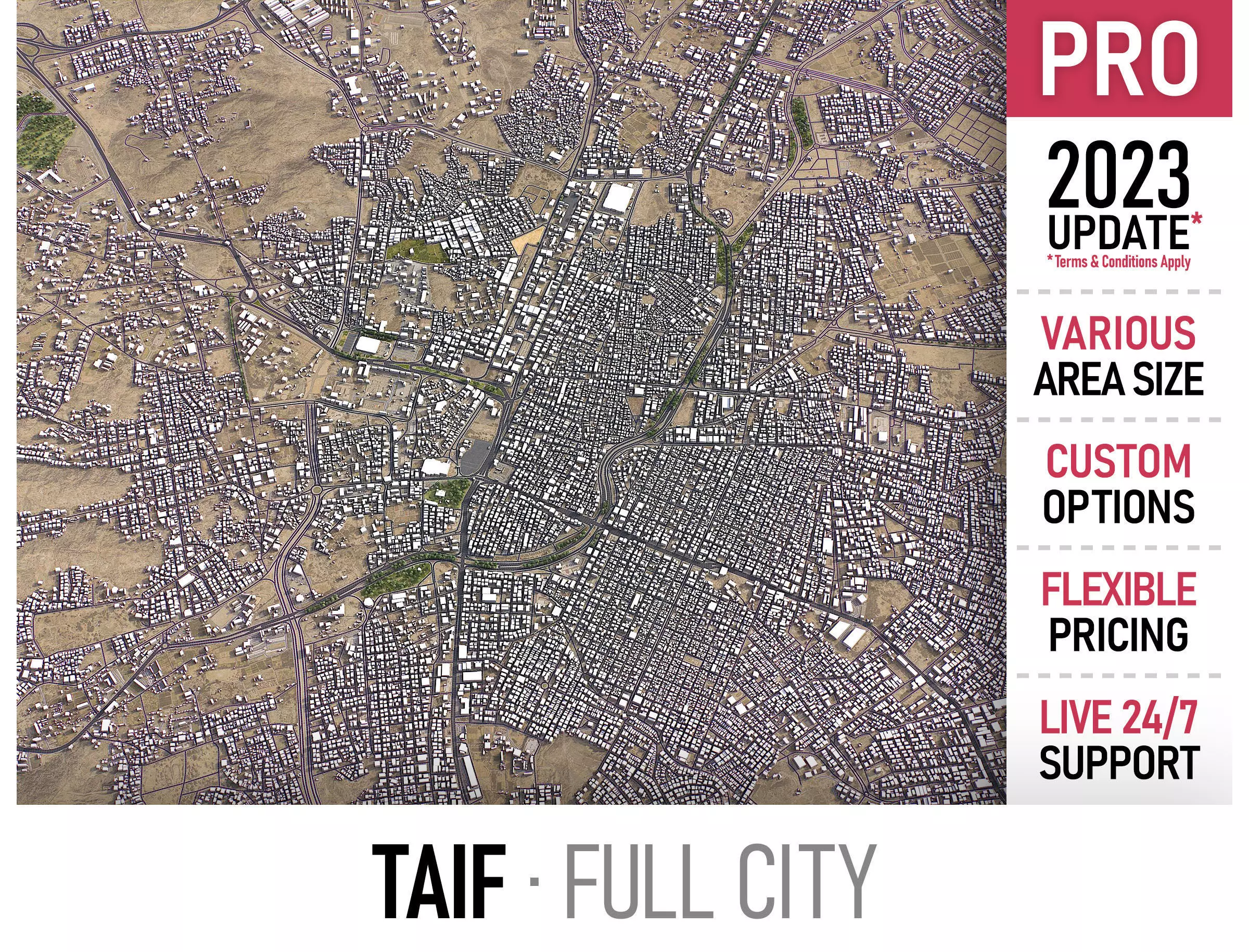 Taif - city Low-poly 3D model