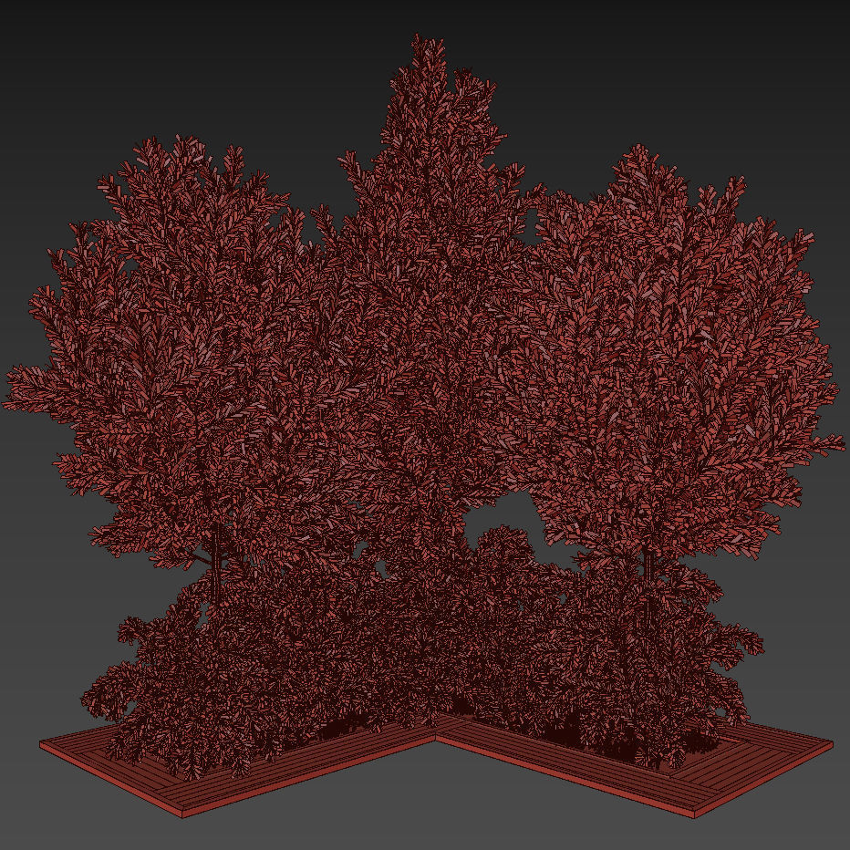 Garden set bush and Tree Set03 3D model_4