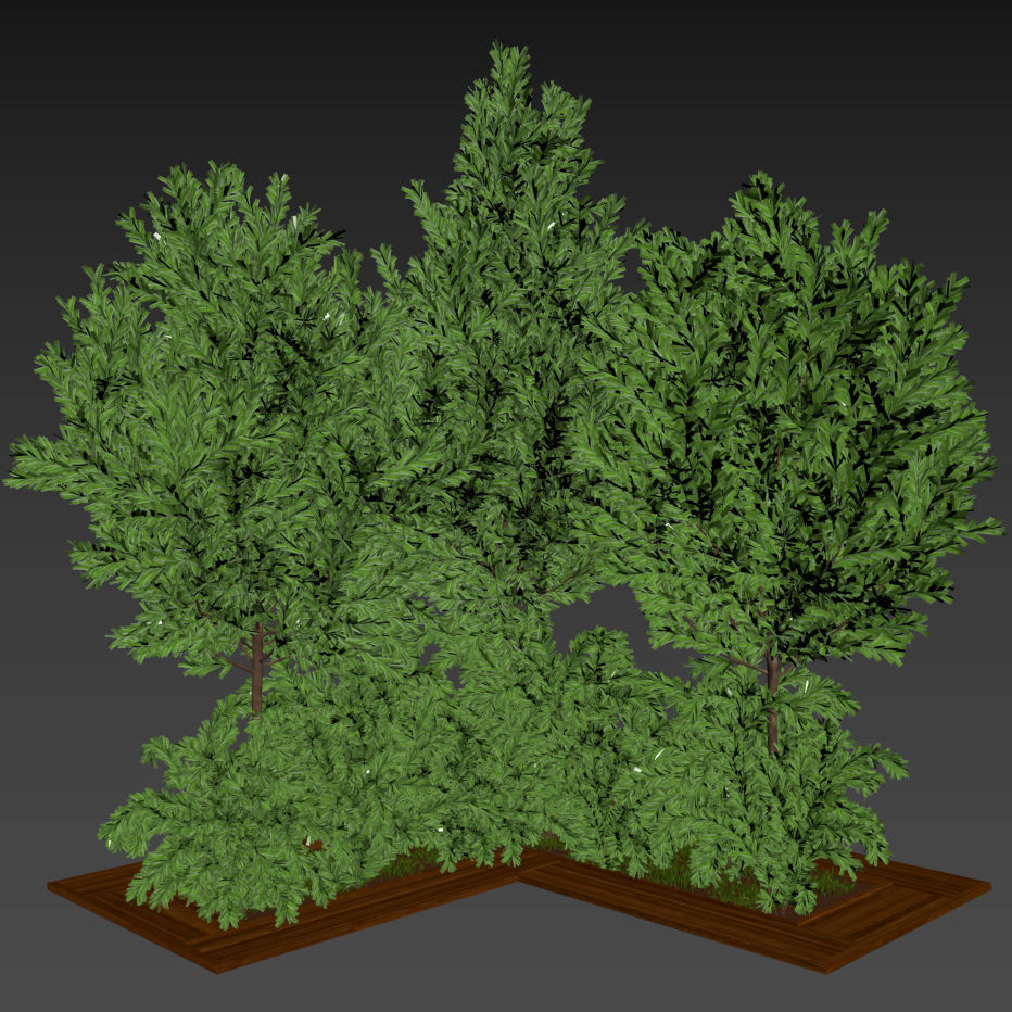 Garden set bush and Tree Set03 3D model_3