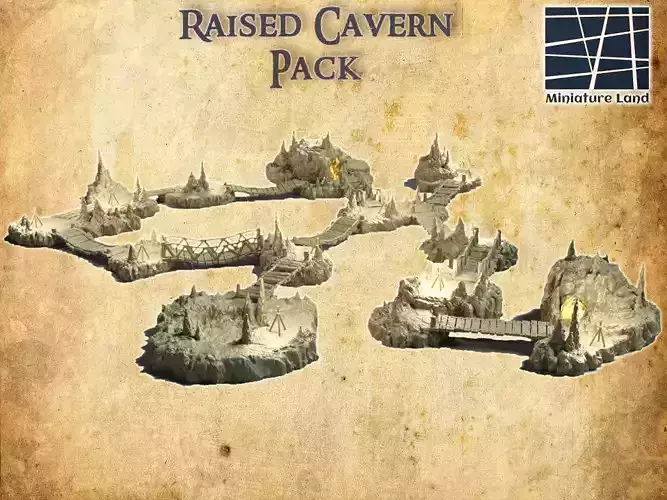 Raised Cavern Pack Tabletop Terrain 28 MM