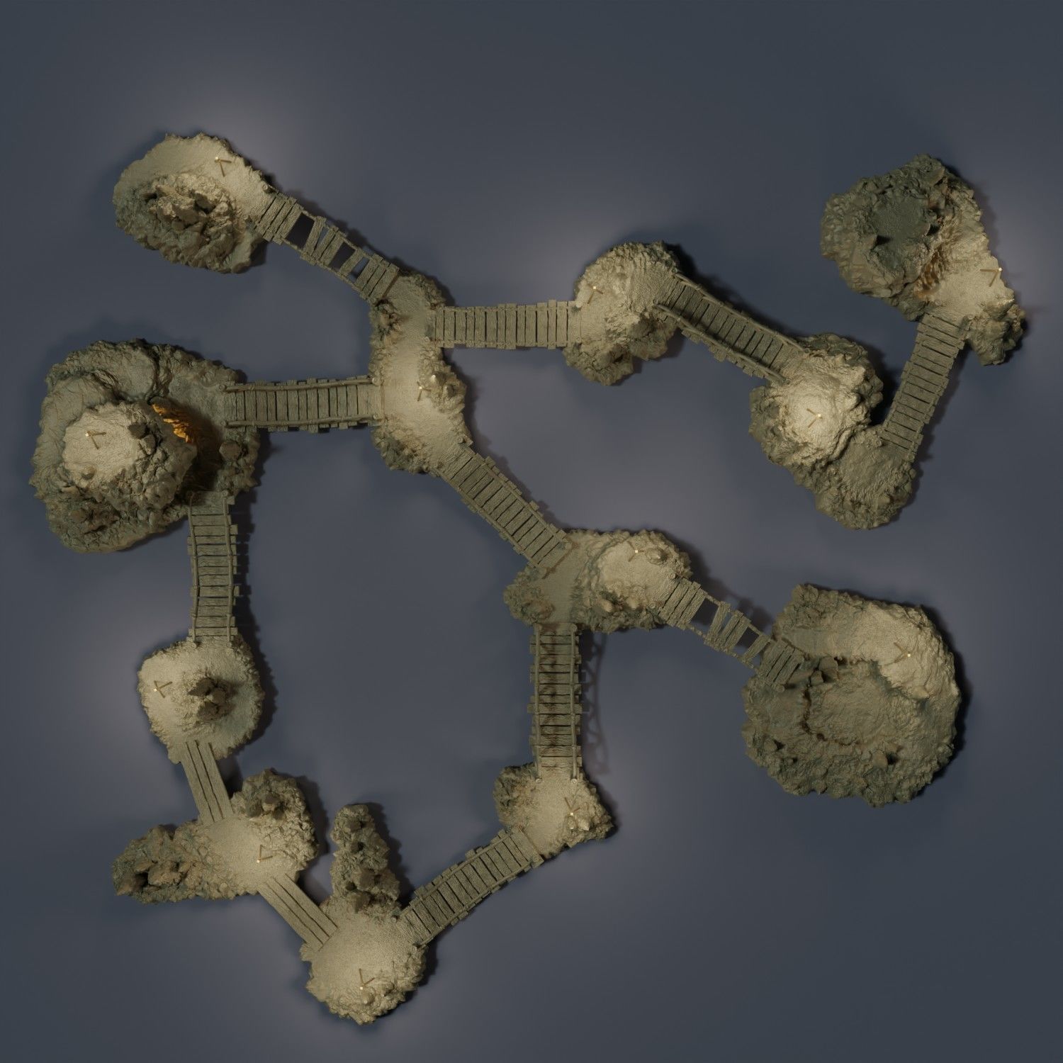 Raised Cavern Pack Tabletop Terrain 28 MM 3D print model_4