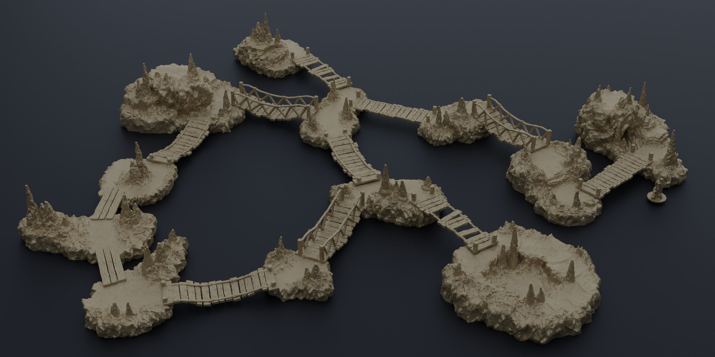 Raised Cavern Pack Tabletop Terrain 28 MM 3D print model_8