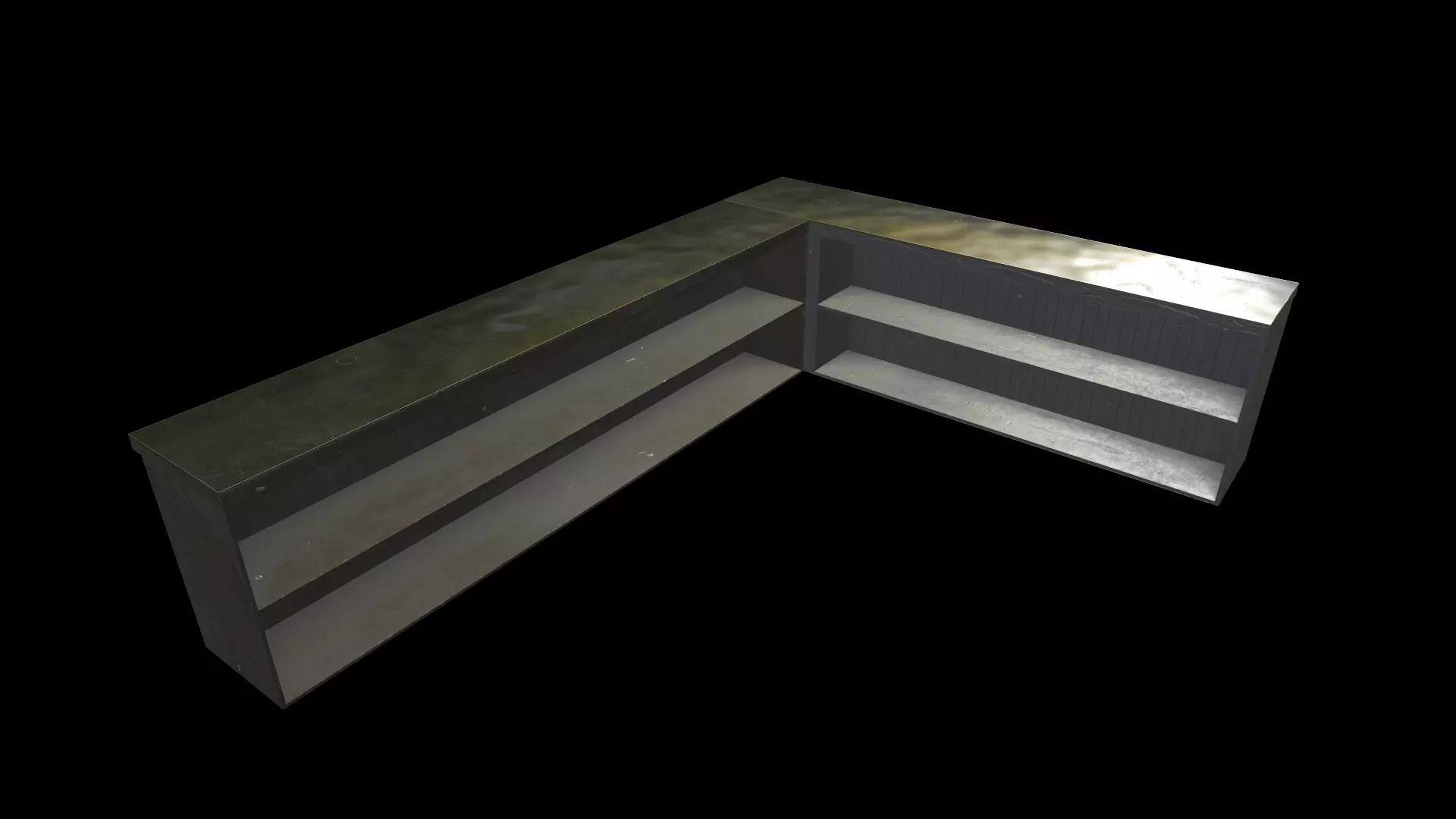 Old counters Low-poly 3D model_0