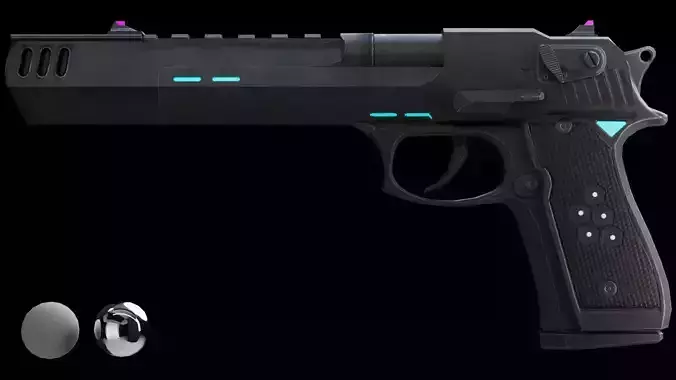 Sci-fi colt Low poly Game Ready 3D model Low-poly 3D model