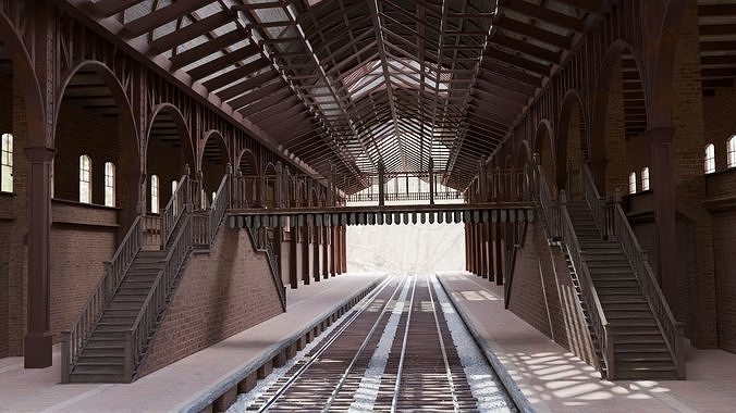 railway station Free 3D model