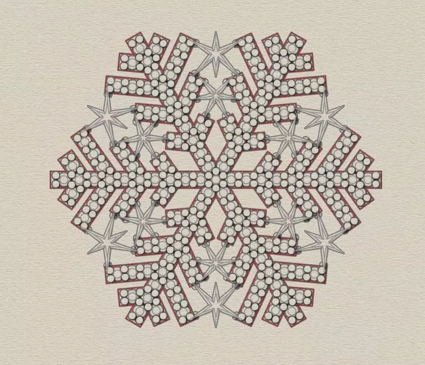 snowflake necklace 3D print model_0