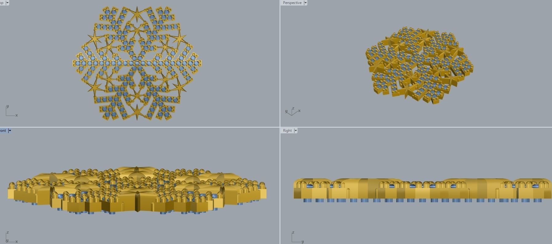 snowflake necklace 3D print model_4