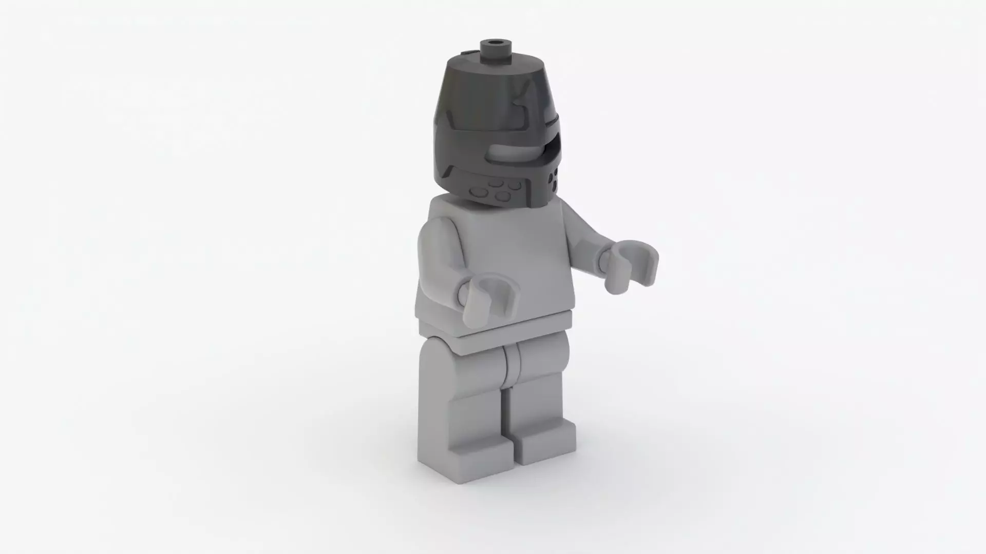 Lego matchable knight helmet Low-poly 3D model_0