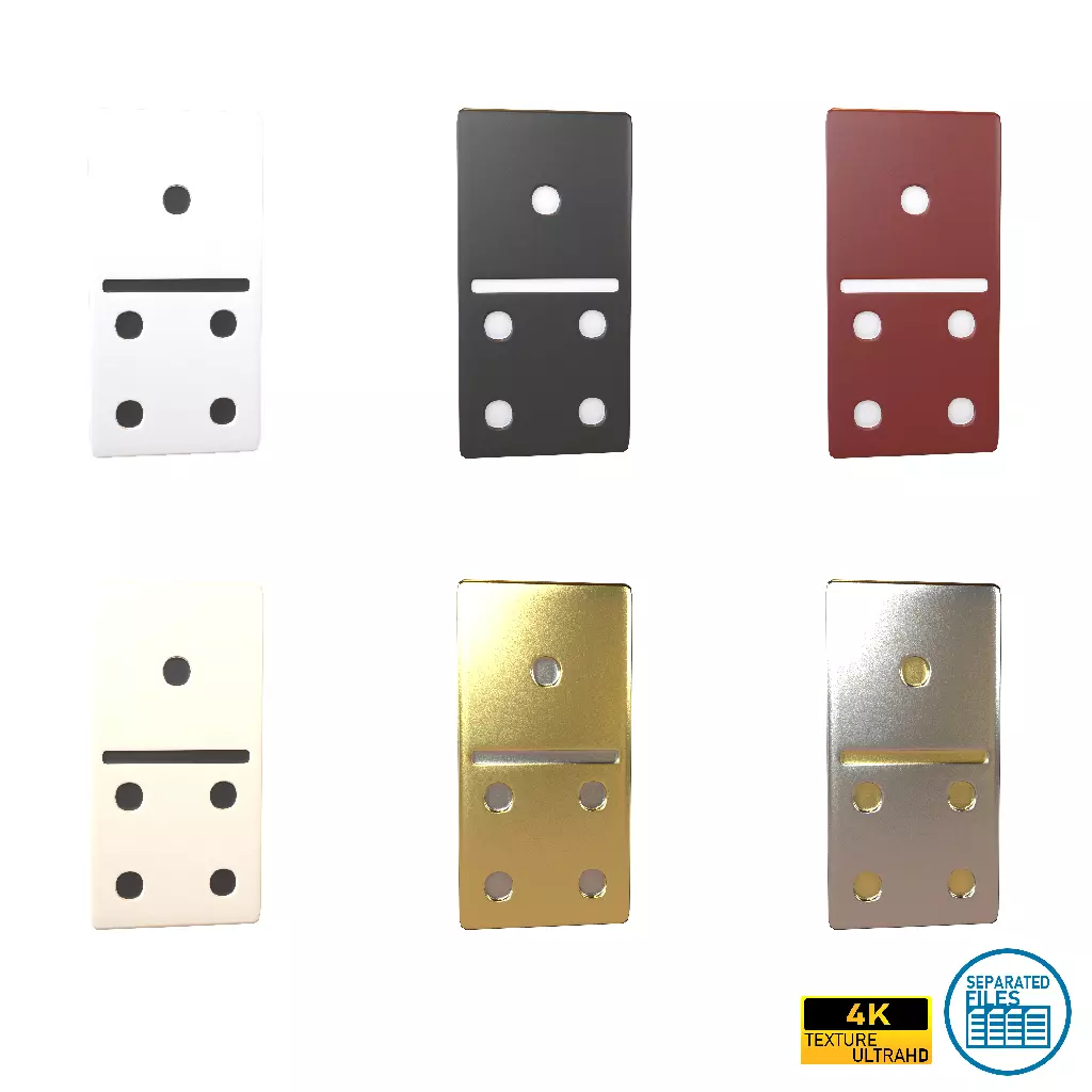 Dominoes V2 Pack 01 Low-poly 3D model_0