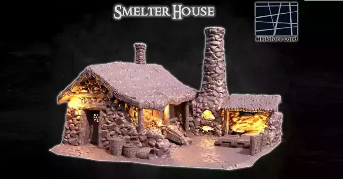 Smelter House Tabletop Terrain 28 MM 3D print model