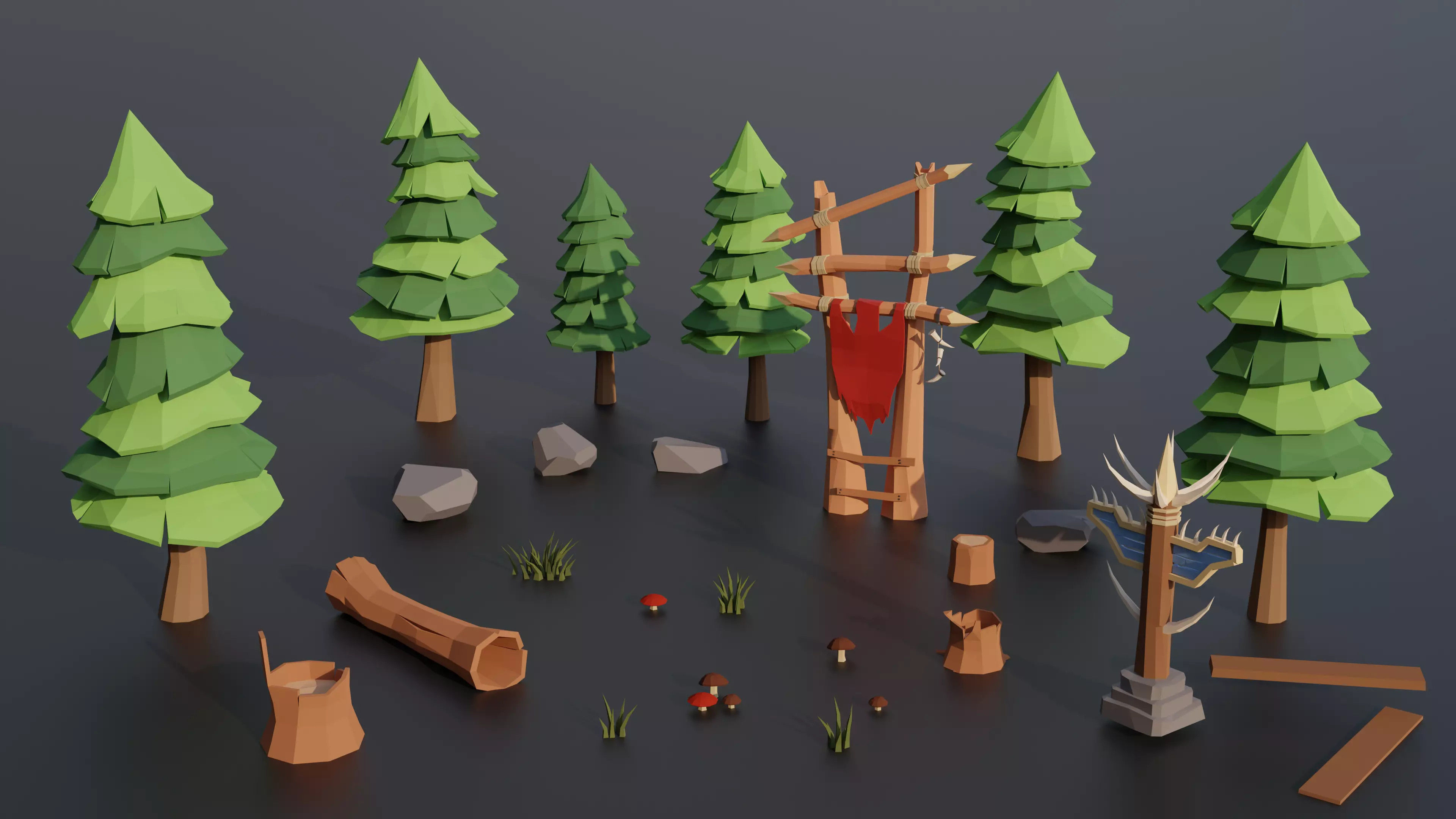 Medieval Village Megapack Low Poly RG Low-poly 3D model_2