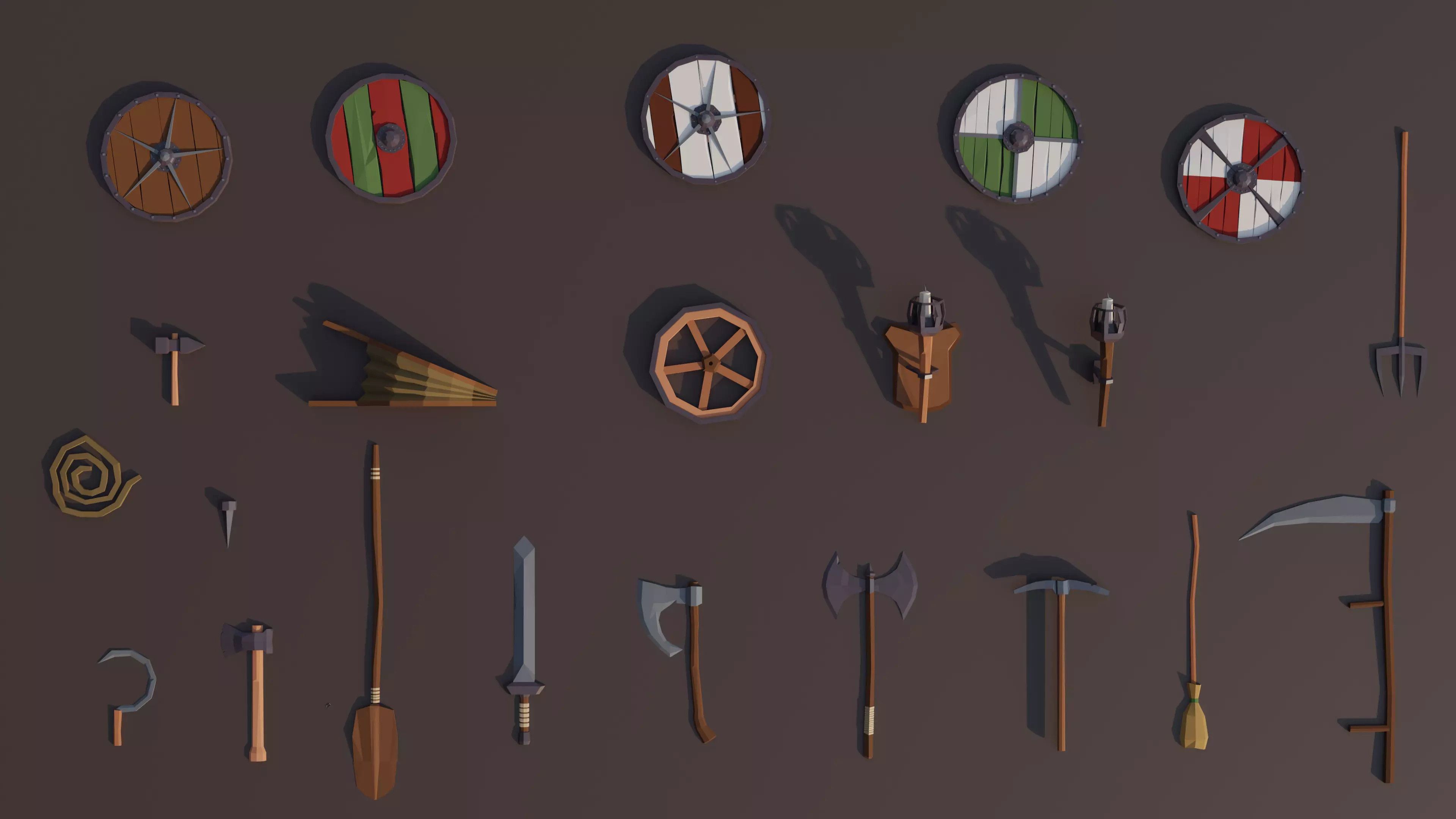 Medieval Village Megapack Low Poly RG Low-poly 3D model_7