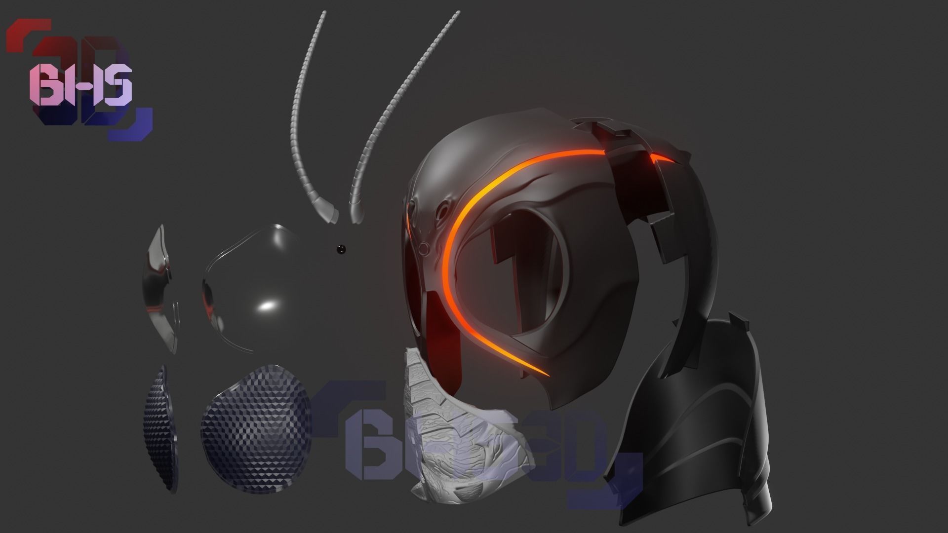 KR Blacksun Helmet 3D print model_5