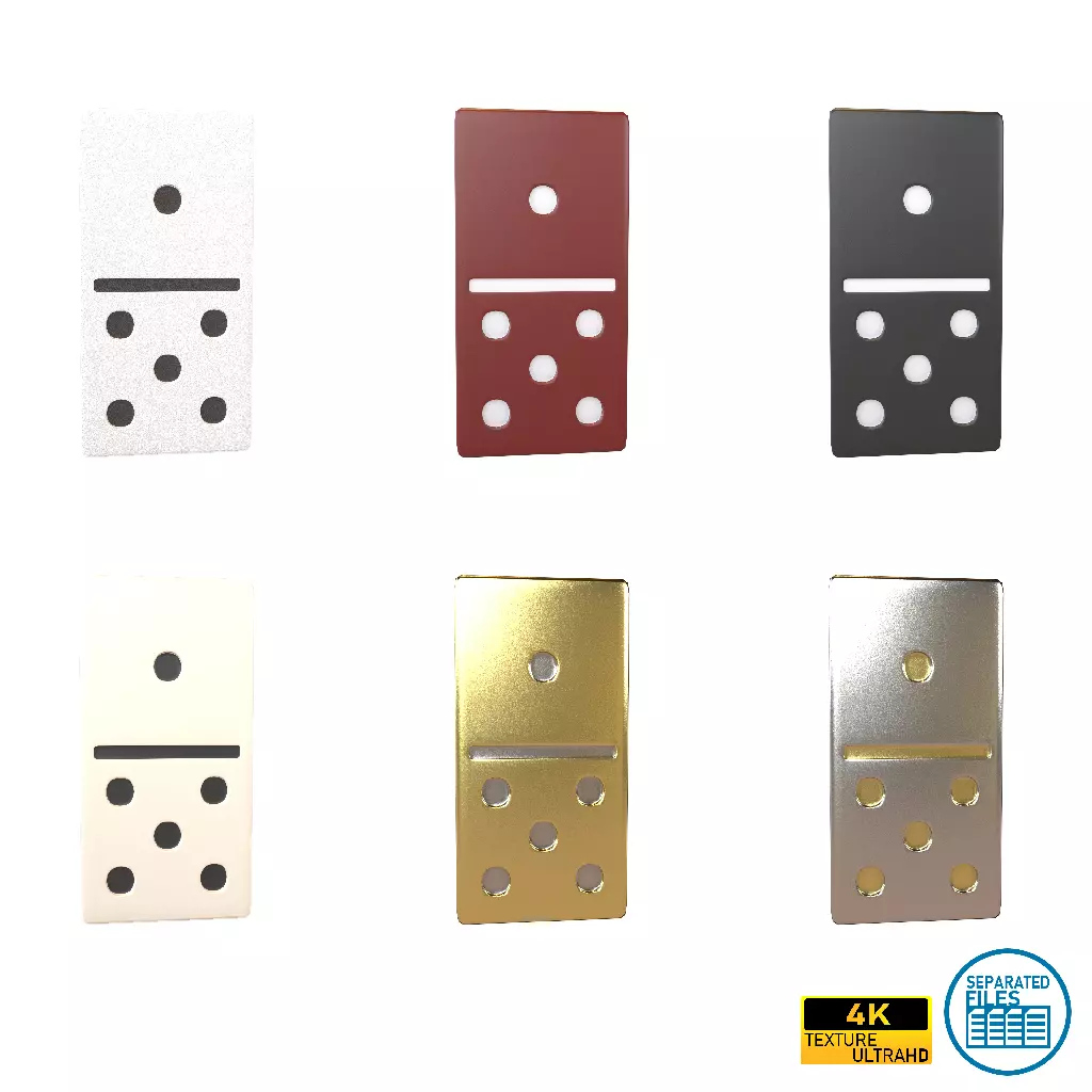 Dominoes V4 Pack 01 Low-poly 3D model_0