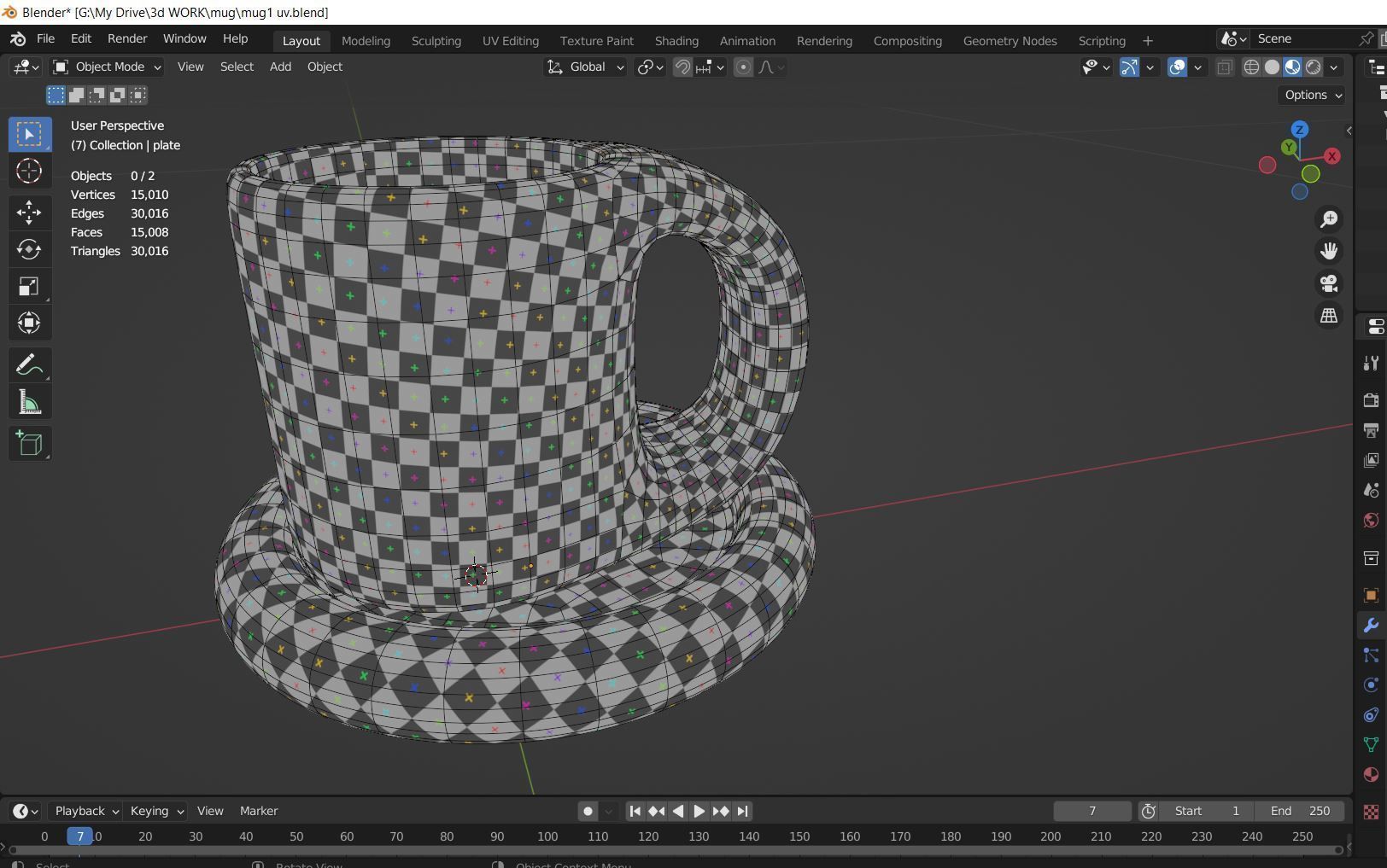 Decoration - Mug Terrazzo Free low-poly 3D model_3