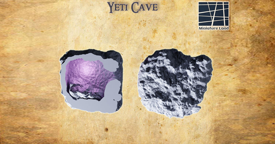 Yeti Cave Tabletop Terrain 28 MM 3D print model_2