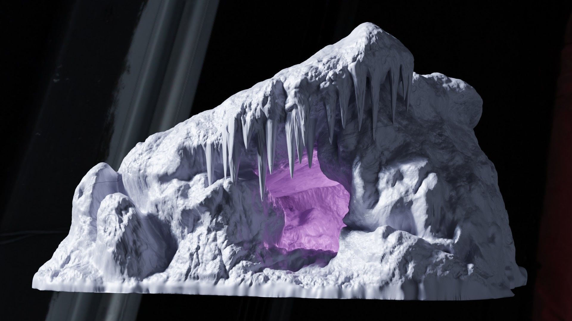 Yeti Cave Tabletop Terrain 28 MM 3D print model_3