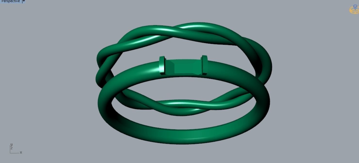 Baguette Ring R 182 3D print model_7
