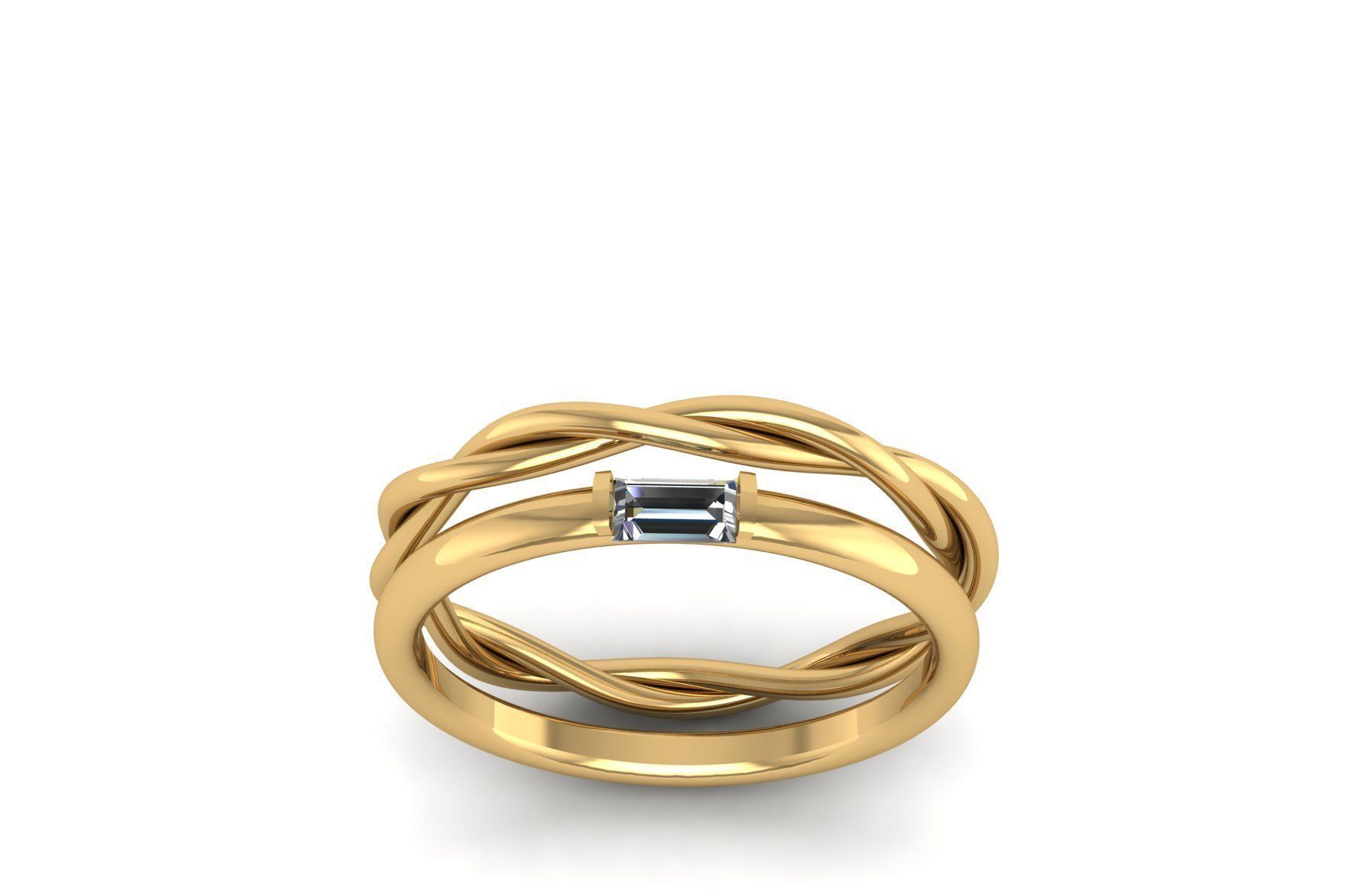 Baguette Ring R 182 3D print model_1