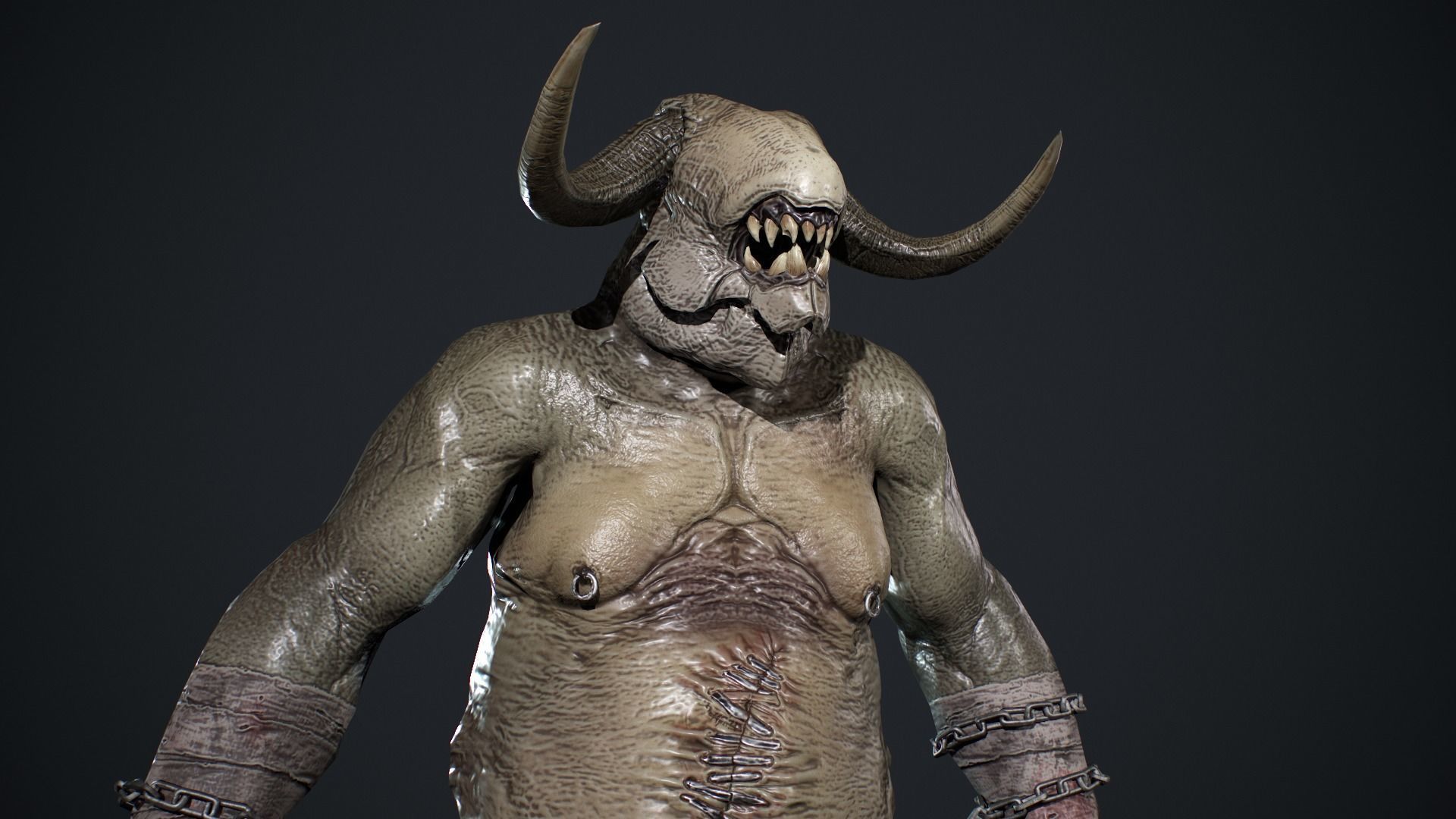 Fat Demon Low-poly 3D model_21