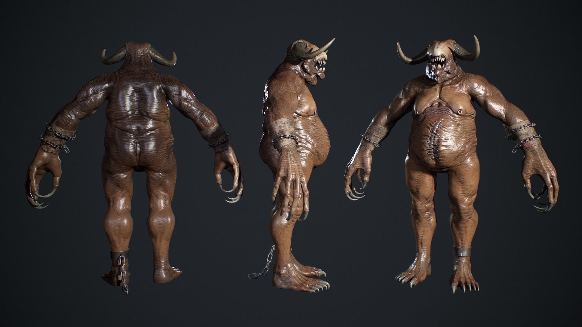 Fat Demon Low-poly 3D model_8