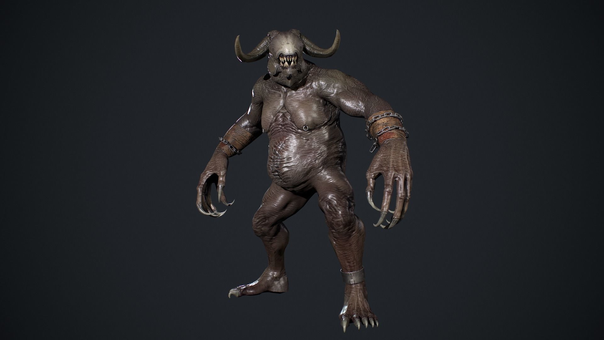 Fat Demon Low-poly 3D model_12