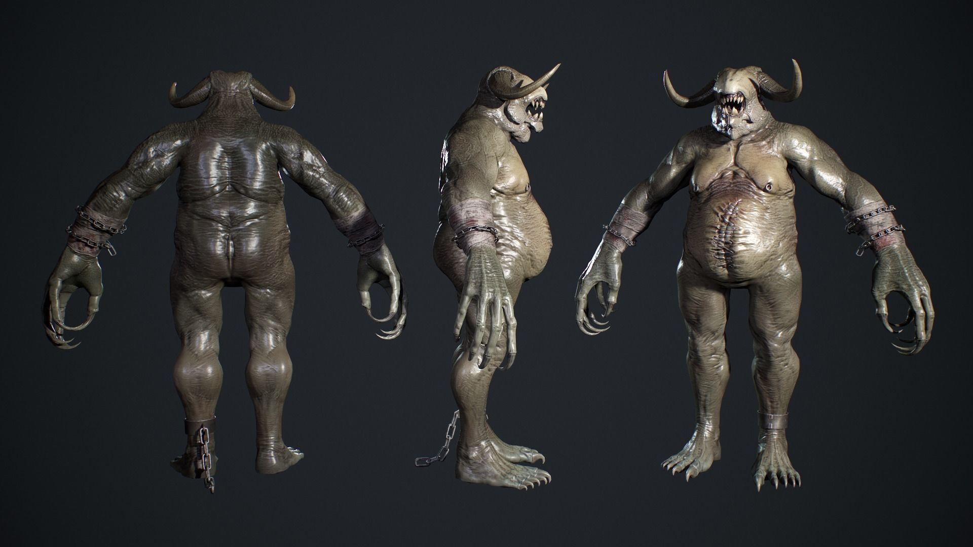 Fat Demon Low-poly 3D model_9