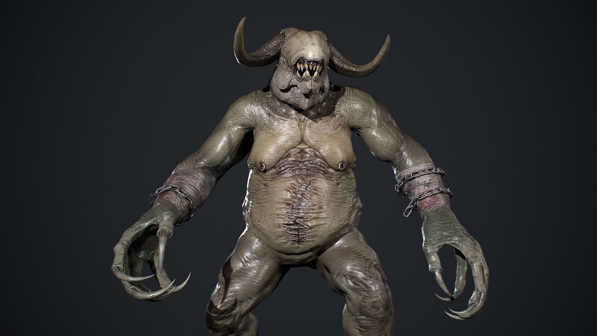 Fat Demon Low-poly 3D model_20
