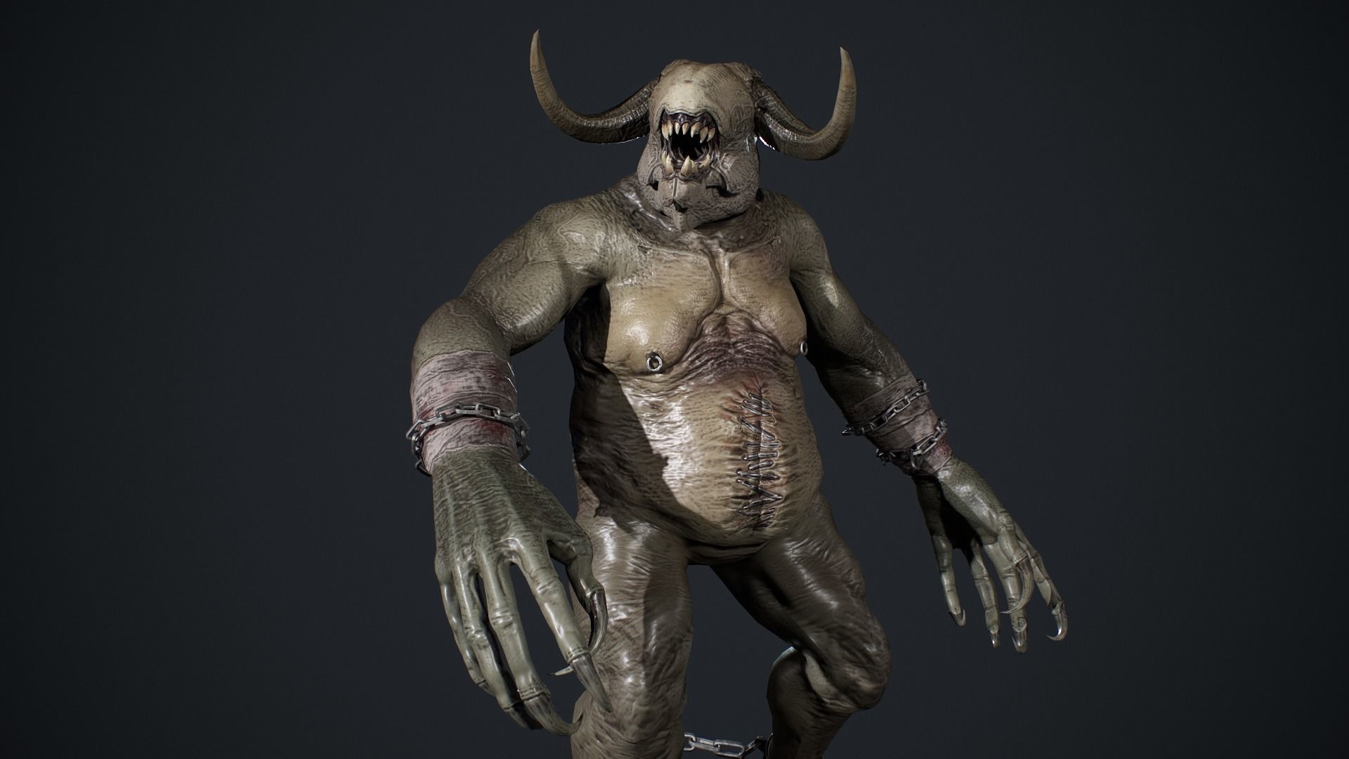 Fat Demon Low-poly 3D model_18