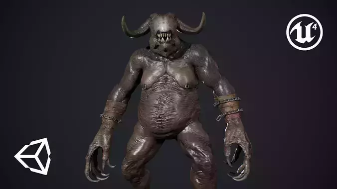 Fat Demon Low-poly 3D model
