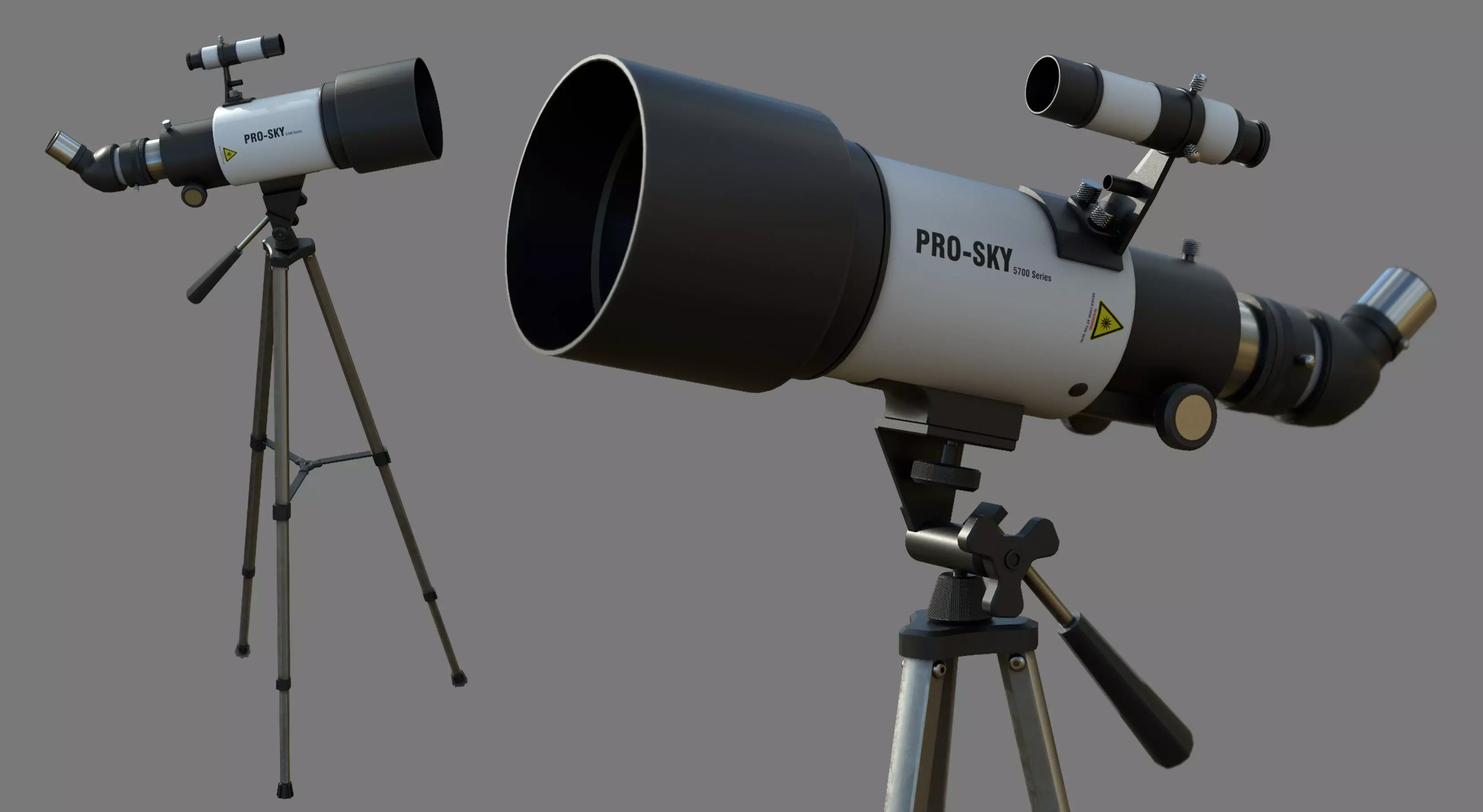 Modern Telescope Low-poly 3D model