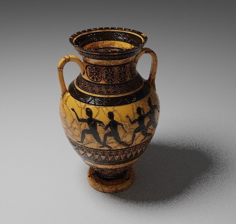 Greek Jar Low-poly Low-poly 3D model_1