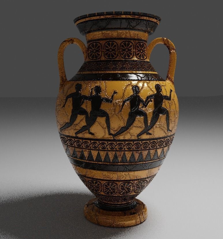 Greek Jar Low-poly Low-poly 3D model_11