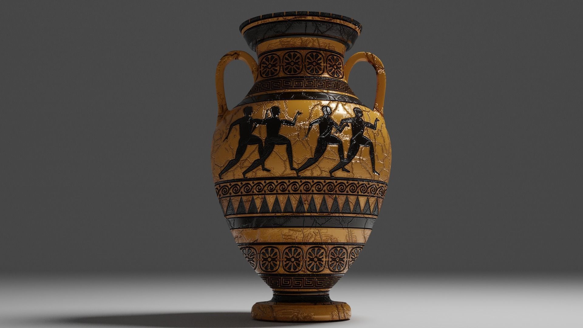 Greek Jar Low-poly Low-poly 3D model_2