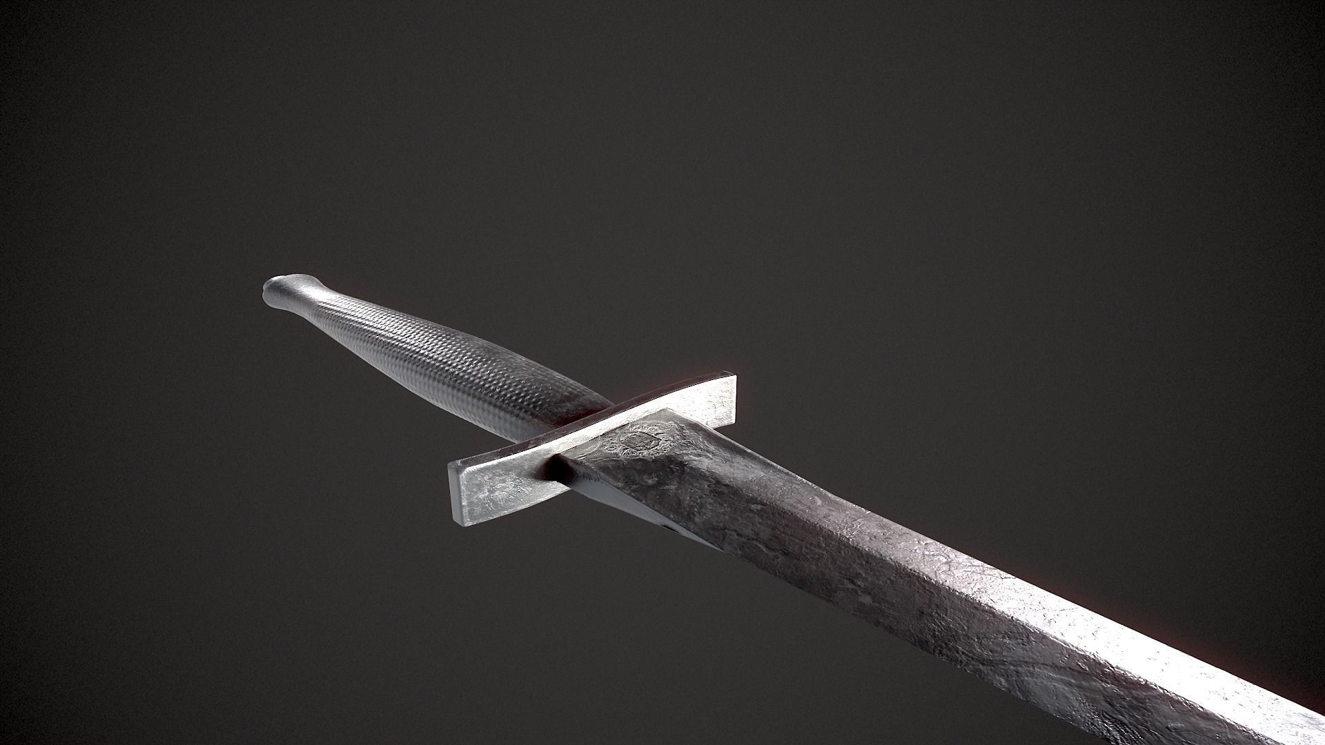 Fighting Knife Low-poly 3D model_5