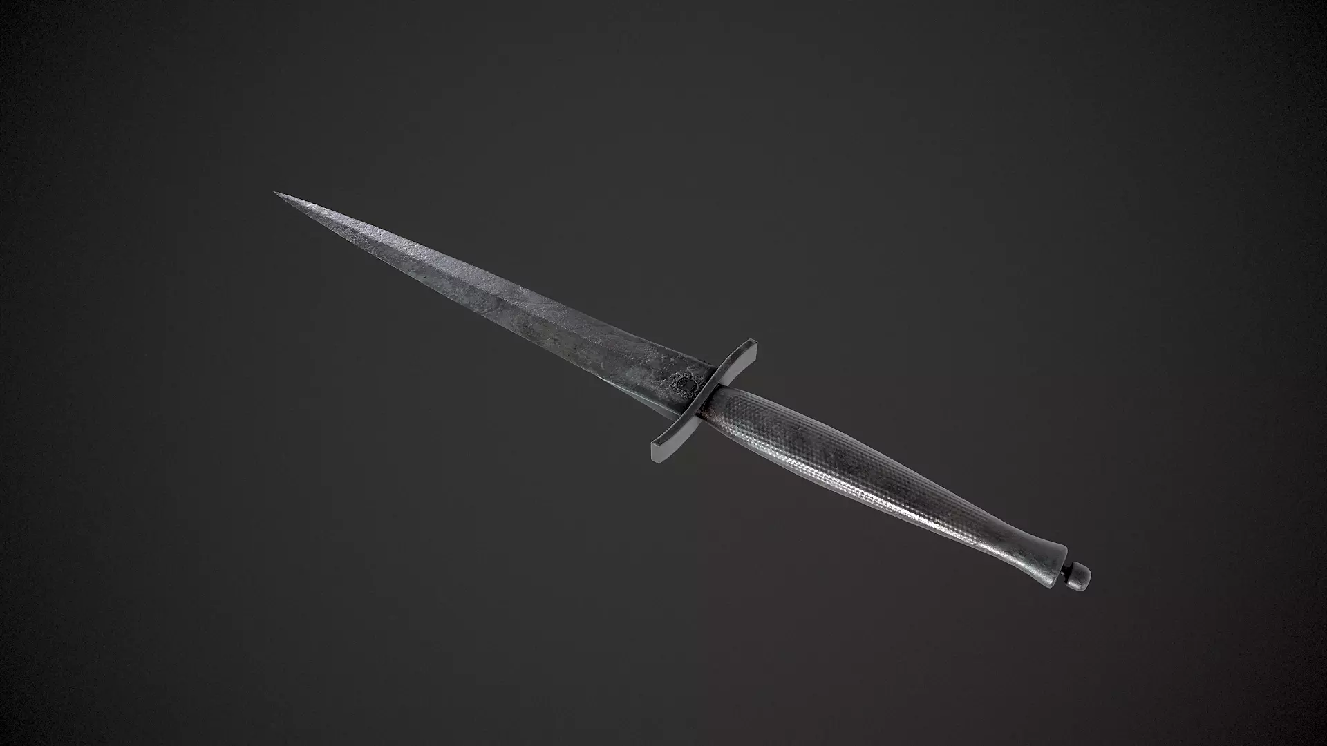 Fighting Knife Low-poly 3D model_0