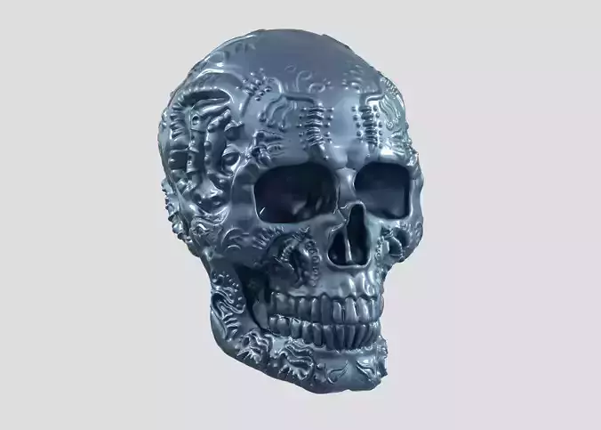 skull horn art design a10