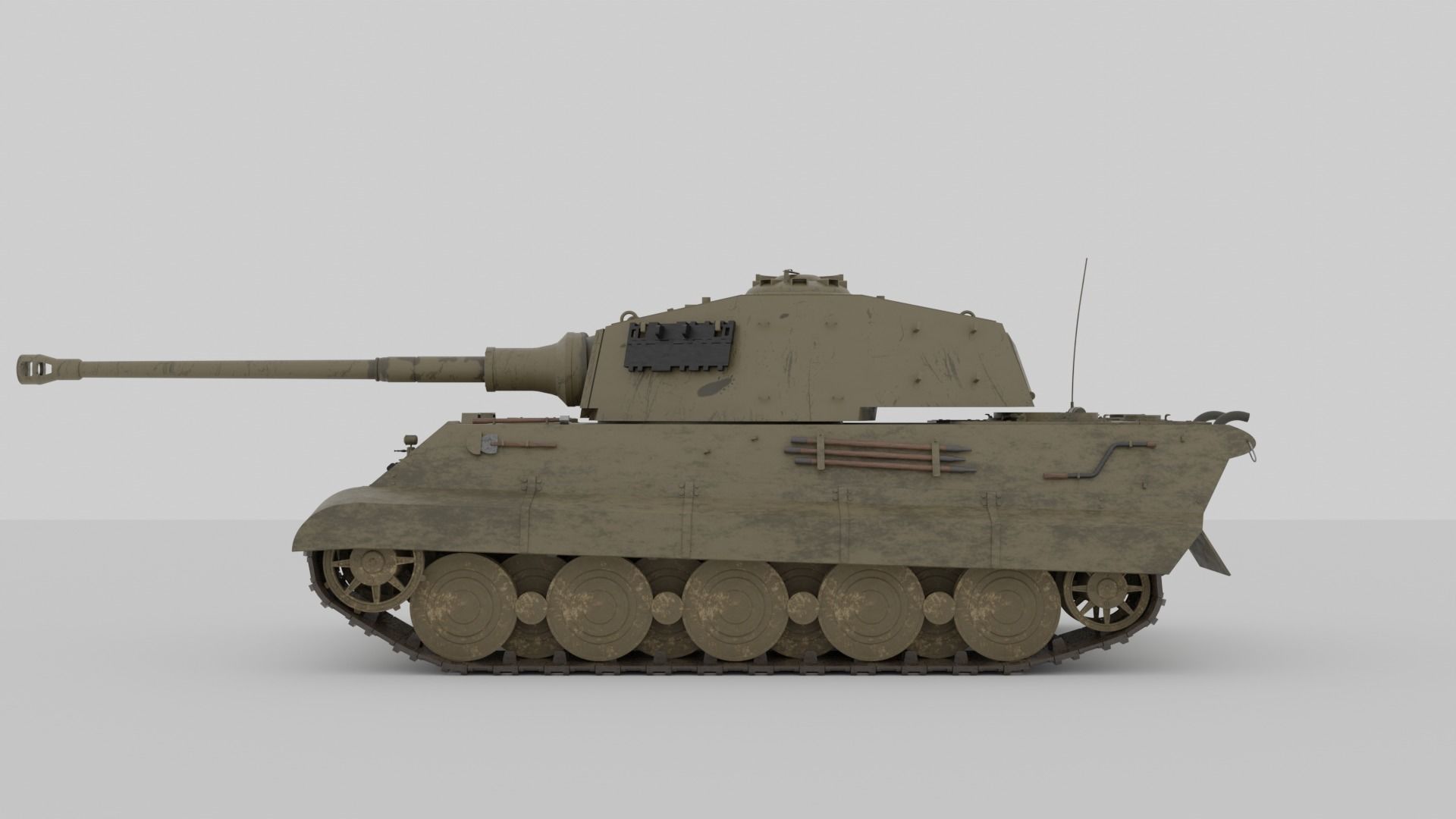 WW2 King Tiger II - 3D Model Low-Poly Low-poly 3D model_3