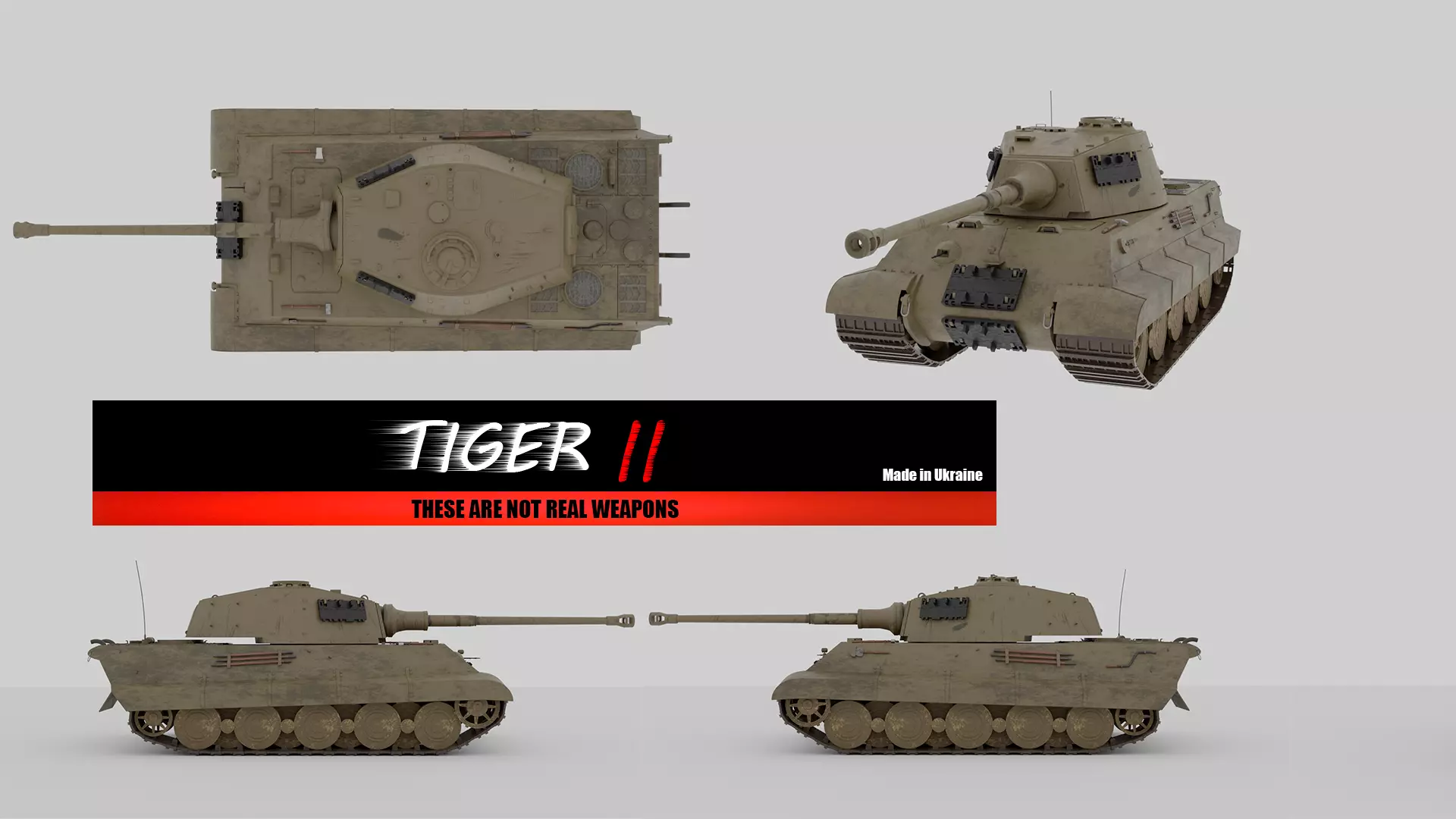WW2 King Tiger II - 3D Model Low-Poly Low-poly 3D model_0