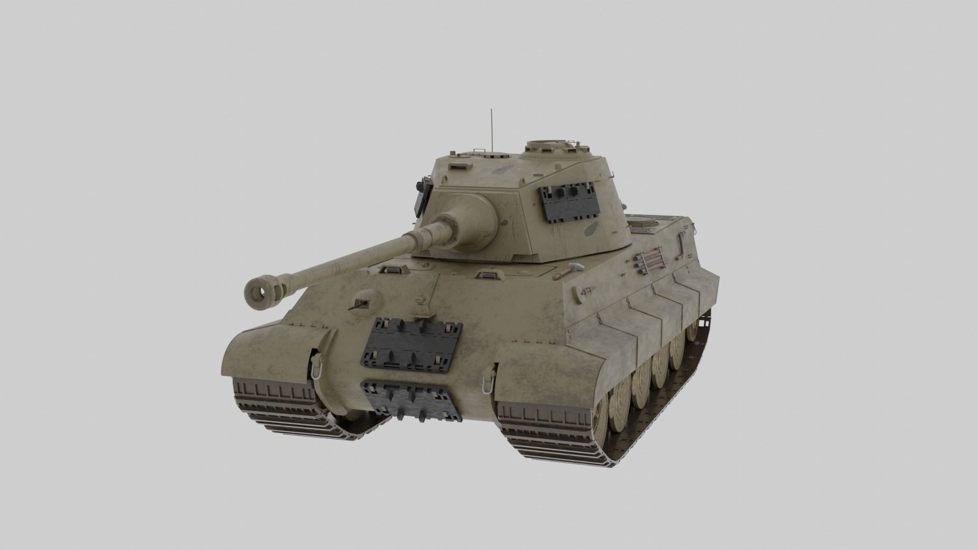 WW2 King Tiger II - 3D Model Low-Poly Low-poly 3D model_1
