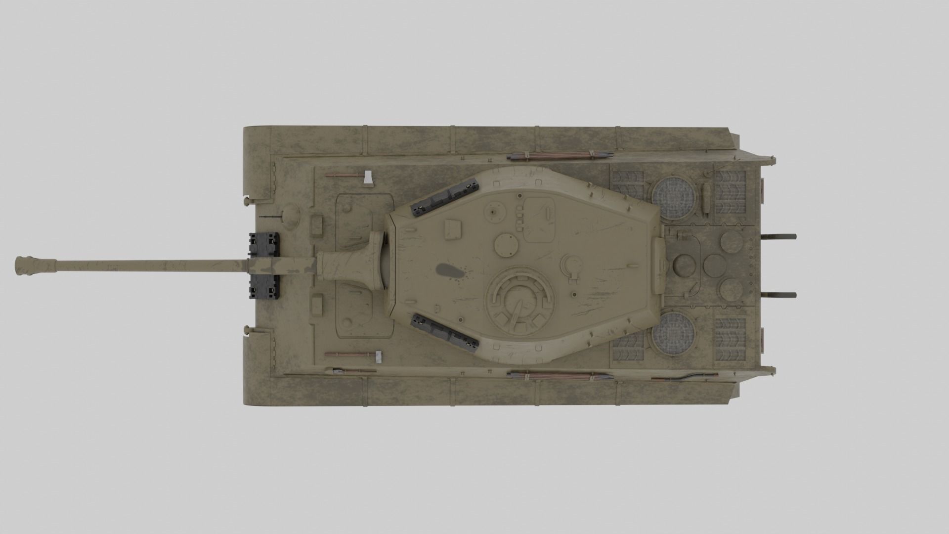 WW2 King Tiger II - 3D Model Low-Poly Low-poly 3D model_6
