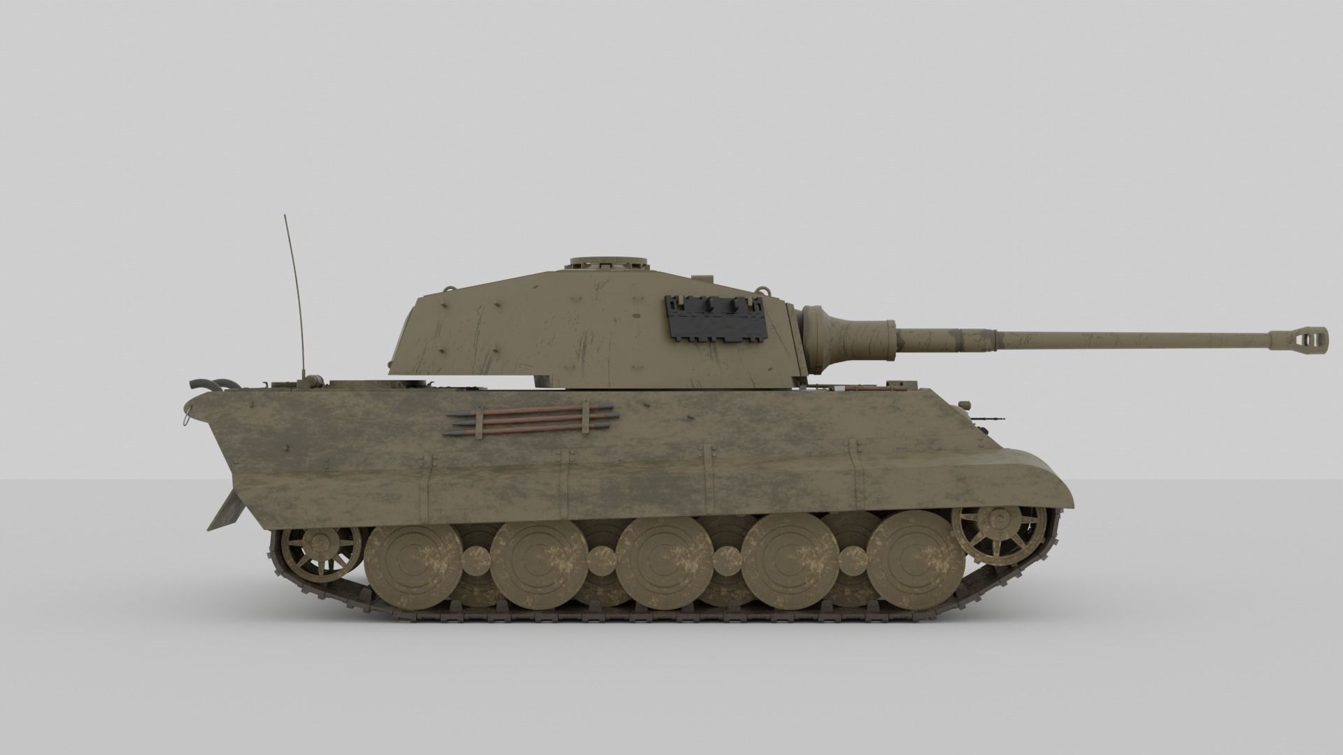 WW2 King Tiger II - 3D Model Low-Poly Low-poly 3D model_4