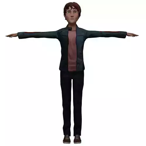 3D Stylized boy character Low-poly 3D model
