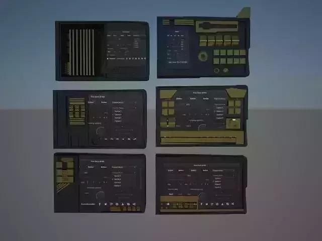 Futuristic Panels Low-poly 3D model